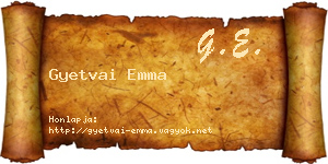 Gyetvai Emma névjegykártya
